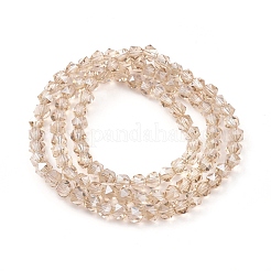 Стеклянные бусины с гальваническим покрытием  EGLA-L018-B-PL01