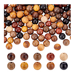 150шт 10 цвета деревянные бусины WOOD-PH0003-57