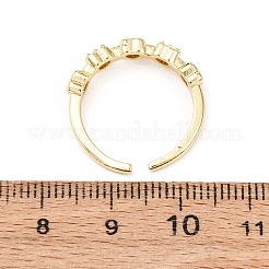 Кольца-манжеты в форме сердца из латуни с микропаве из кубического циркония для женщин RJEW-L334-03G