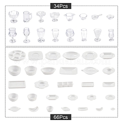 2 комплект миниатюрной пластиковой посуды своими руками набор тарелок AJEW-YW0001-44