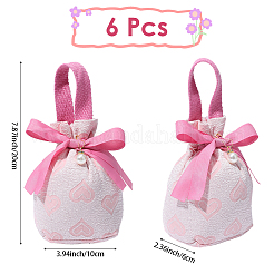 Подарочные пакеты с принтом в виде сердца из ткани для украшений на завязках ABAG-WH20015-11