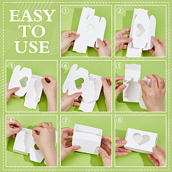 100 шт. 4 стиля подарочные коробки из крафт-бумаги и картона с видимым окном для ювелирных изделий&nbsp;CON-PH0003-34