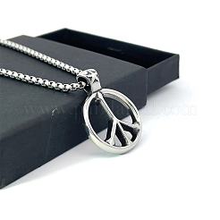 Винтажные ожерелья из нержавеющей стали с подвеской в виде знака мира для женщин и мужчин RS0700