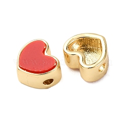 Бусины из латунной смолы в форме сердца&nbsp;KK-K408-56G