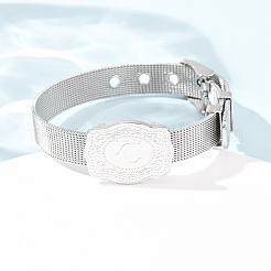 Браслеты-цепочки для часов из нержавеющей стали 304 для женщин и мужчин&nbsp;BJEW-P386-09P-C