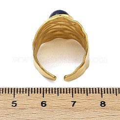 Кольца-манжеты из нержавеющей стали 316 с натуральными смешанными драгоценными камнями RJEW-Z098-01G-16