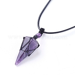 Природный аметист подвески ожерелья&nbsp;LS-NJEW-E140-A02