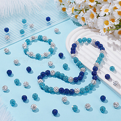 210 шт. 3-х цветные бусины из полимерной глины ручной работы со стразами&nbsp;CLAY-WR0001-02