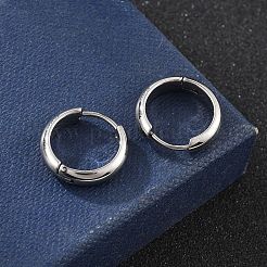 201 серьги-кольца из нержавеющей стали&nbsp;EJEW-P304-15C-P