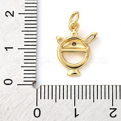 Латунные подвески-десерты с микропаве из кубического циркония&nbsp;KK-P308-63G