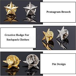 40шт брошь из сплава пентаграммы 2 цветов JEWB-FH0001-09