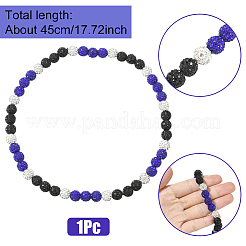 1 шт. ожерелье из круглых бусин из полимерной глины со стразами&nbsp;NJEW-SP0001-14K