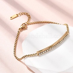 Браслеты из нержавеющей стали 304 со стразами&nbsp;BJEW-P369-01G