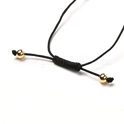 Браслет из синтетической бирюзы (окрашенный) с плетеными бусинами для мужчин и женщин BJEW-JB06743-01