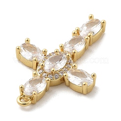 Латунные микропаве прозрачные подвески с фианитом&nbsp;KK-L228-03G-05