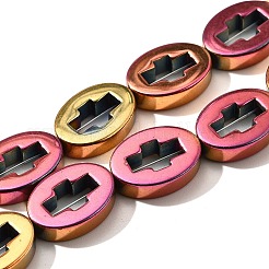 Гальванические нити из синтетических немагнитных гематитовых бусин G-L613-Z01-03