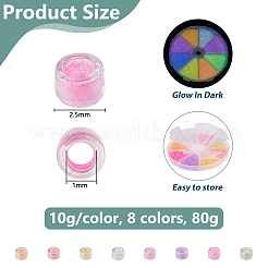 80 г двухцветные люминесцентные цилиндрические бусины SEED-DC0001-16B