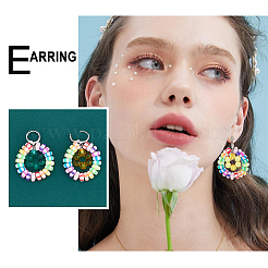 12 пара двухцветных латунных сережек-колец Huggie Hoop KK-FH0003-13