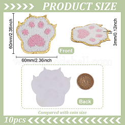 10 шт. полиэстеровые нашивки с отпечатками лап PATC-FG0002-76