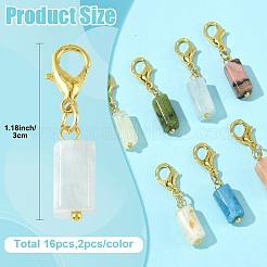 16 шт. подвесные украшения из натуральных драгоценных камней 8 цветов&nbsp;HJEW-YW00209