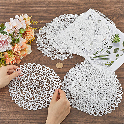 8 шт. 4 стиля полиэстеровые полые кружевные подставки AJEW-GF0008-94A
