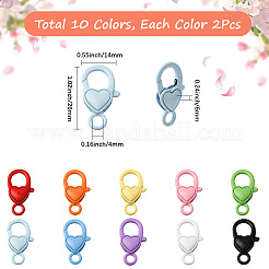 20 шт. двухцветные застежки-клешни из сплава с напылением&nbsp;FIND-SC0017-38