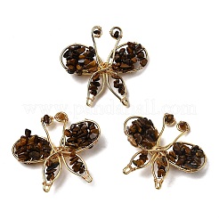 Брошь в виде бабочки из натуральных смешанных драгоценных камней G-A278-02G