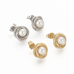 Серьги-гвоздики из нержавеющей стали 304 EJEW-F246-02GP