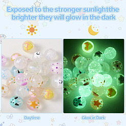 22 шт. 11 стиля прозрачных акриловых бусин с ручной росписью&nbsp;OACR-TA0001-29