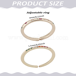 1 комплект регулируемых колец-манжет из латуни с микропаве из кубического циркония для женщин&nbsp;RJEW-LP0004-09