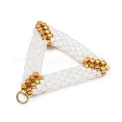 Подвески-треугольники из стеклянного бисера ручной работы&nbsp;PALLOY-MZ00756-01