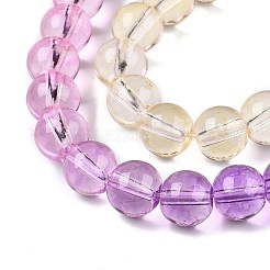 Выпечка расписные прозрачные стеклянные бусины DGLA-M001-8mm-09