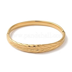 Браслеты из нержавеющей стали с листочками на петлях для женщин и мужчин&nbsp;BJEW-G719-18G