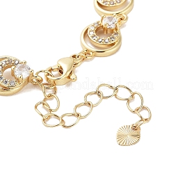 Браслеты-цепочки из латуни с покрытием из латуни и прозрачного кубического циркония BJEW-R317-13G