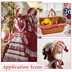 Двухслойная кружевная отделка из полиэстера со складками&nbsp;OCOR-WH0079-37