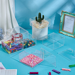 Прозрачные акриловые упаковочные коробки с крышкой CON-WH0110-37