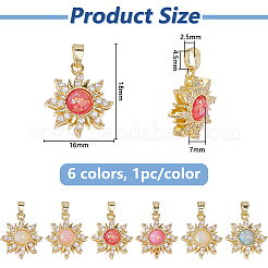 6шт 6 цвета подвеска из латуни с покрытием на стойке&nbsp;KK-DC0004-98