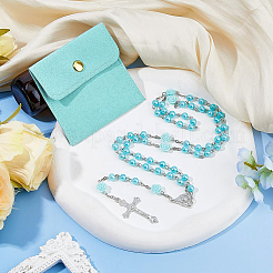 1 шт. ожерелье из четок из сплава и искусственного жемчуга&nbsp;NJEW-DC0001-13B