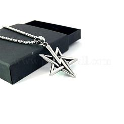 Модные ожерелья из нержавеющей стали с подвеской в виде пентаграммы молнии для унисекс&nbsp;UO3264