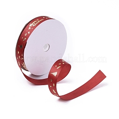 20 ярд атласная лента из полиэстера с рождественским принтом SRIB-P021-B01