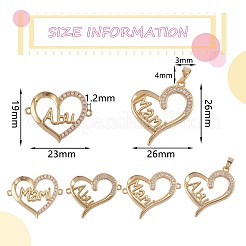 6шт 6 стиля латунные микро проложить прозрачные кубические циркониевые звенья ZIRC-SZ0001-50