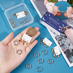 12 пара серег-колец Huggie Hoop из нержавеющей стали 202 и 304 EJEW-SC0001-41