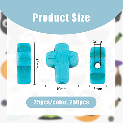 250шт 10 цвета синтетические бирюзовые бусины TURQ-DC0001-01