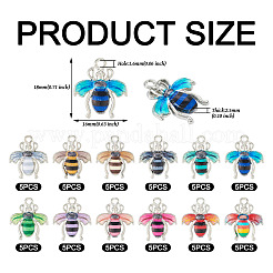 60шт 12 цвета сплава эмалевые подвески&nbsp;ENAM-TA0001-61