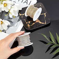 2 рулон 2-х цветных латунных цепочек со стразами CHC-AR0001-07