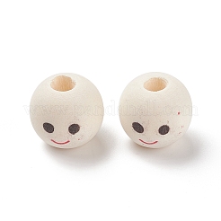 (распродажа с дефектом: текстура дерева и морилка) европейские бусины с принтом из натурального дерева&nbsp;LS-WOOD-XCP0001-66