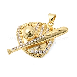 Подвески из латуни с микропаве и прозрачными кубическими циркониями в спортивной тематике&nbsp;KK-Z150-21G-02