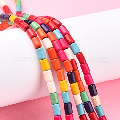 Синтетических нитей бирюзовые бусы TURQ-G120-4x6mm-11