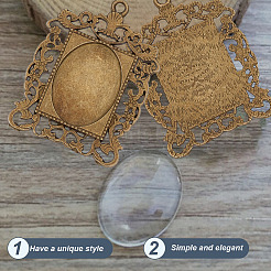 Набор для самостоятельного изготовления прямоугольного кулона DIY-GO0001-70