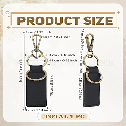 1шт прямоугольный брелок из искусственной кожи&nbsp;KEYC-LP0001-44B